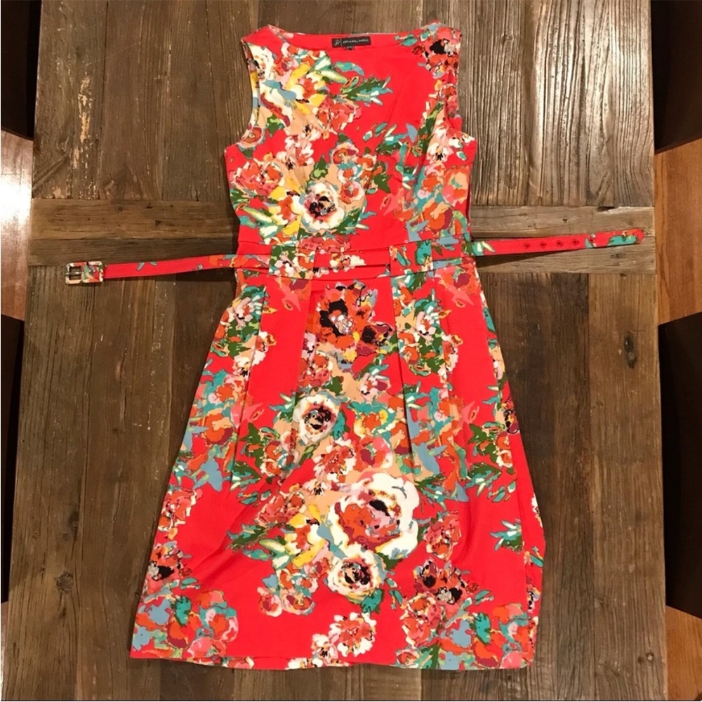 Adrianna Papell sleeveless A line floral dress size 4